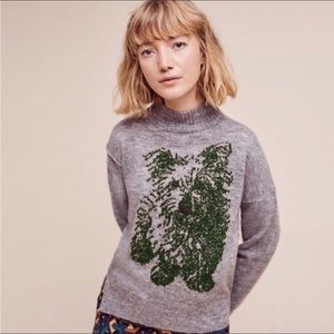 Anthropologie Moth Yorkie wool blend mock neck sweater
